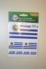 URUGUAY COUNTRY FLAG COLLECTION OF 7 DIFFERENT SIZE STICKERS .. NEW