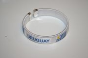 URUGUAY WHITE COUNTRY FLAG FLEXIBLE METAL NYLON BRACELET ... NEW