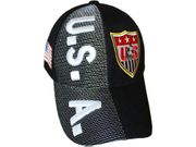USA BLACK COUNTRY FLAG EMBOSSED HAT CAP .. FIFA SOCCER WORLD CUP .. NEW