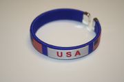 USA BLUE COUNTRY FLAG METAL BRACELET .... STARS AND STRIPES ... NEW