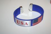 USA BLUE COUNTRY FLAG SUPER THICK BRACELET WRISTBAND .. NEW