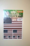 USA COUNTRY FLAG COLLECTION OF 7 DIFFERENT SIZE STICKERS .. U.S.A. UNITED STATES .. NEW