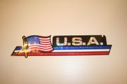USA COUNTRY FLAG METAL STICKER STARS AND STRIPES NEW