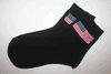 USA COUNTRY FLAG PAIR OF WOMEN'S BLACK HIGH QUALITY DRESS SOCKS UNITED STATES OF AMERICA ...SIZE 9-11 .. NEW IN PACKAGE