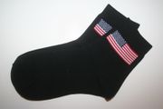 USA COUNTRY FLAG PAIR OF WOMEN'S BLACK HIGH QUALITY DRESS SOCKS UNITED STATES OF AMERICA ...SIZE 9-11 .. NEW IN PACKAGE