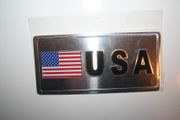 ***SOLD OUT***USA COUNTRY FLAG SILVER METAL LICENSE PLATE DECAL STICKER .. NEW