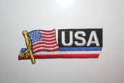 USA COUNTRY FLAG WORD IRON ON PATCH CREST BADGE .. UNITED STATES .. NEW