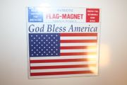 USA GOD BLESS AMERICA LARGE COUNTRY FLAG PATRIOTIC CAR FRIDGE MAGNET .. UNITED STATES STARS & STRIPES .. NEW IN PACKAGE