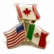 USA, MEXICO, CANADA NAFTA COUNTRY FLAG SMALL METAL LAPEL PIN BADGE .. NEW