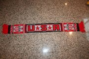 USA RED, WHITE AND BLACK SCARF SCARVES ... FIFA WORLD CUP SOCCER FOOTBALL .. NEW