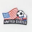 USA SOCCER BALL FOOTBALL IRON ON EMBROIDERED PATCH CREST BADGE .. UNITED STATES ... NEW