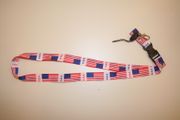 USA STARS AND STRIPES LANYARD KEYCHAIN PASSHOLDER... NEW