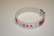 USA WHITE COUNTRY FLAG METAL BRACELETS ... STARS AND STRIPES ... NEW