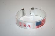 USA WHITE COUNTRY FLAG SUPER THICK BRACELET WRISTBAND .. NEW