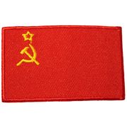 USSR COUNTRY FLAG SMALL IRON ON PATCH CREST BADGE .. U.S.S.R. RUSSIAN ..NEW