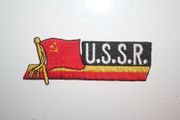 USSR COUNTRY FLAG WORD IRON ON PATCH CREST BADGE .. U.S.S.R. NEW