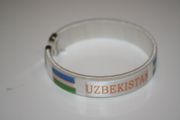 UZBEKISTAN WHITE COUNTRY FLAG FLEXIBLE BRACELET WRISTBAND .. NEW