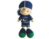 VANCOUVER CANUCKS BOY NHL LOGO PLUSH DOLL 15" X 6" INCHES .. NEW