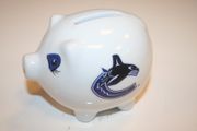 VANCOUVER CANUCKS NHL HOCKEY SMALL KIDS CERAMIC PIGGY BANK .. NEW