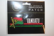 VANUATU COUNTRY FLAG WORD IRON ON PATCH CREST BADGE ... NEW
