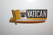 VATICAN CITY COUNTRY FLAG WORD IRON ON PATCH CREST BADGE ...NEW