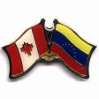 VENEZUELA / CANADA COUNTRY FLAG SMALL METAL FRIENDSHIP LAPEL PIN BADGE .. NEW