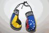 VENEZUELA COUNTRY FLAG PAIR OF MINIATURE BOXING GLOVES FOR YOUR CAR MIRROR .. NEW