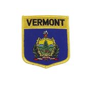 VERMONT USA SHIELD FLAG IRON ON PATCH CREST BADGE 3 X 3 1/2 INCHES ... NEW