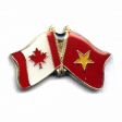 VIETNAM / CANADA COUNTRY FLAG SMALL METAL FRIENDSHIP LAPEL PIN BADGE .. NEW