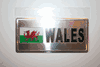 WALES COUNTRY FLAG SMALL SILVER METAL LICENSE PLATE STICKER DECAL EMBLEM .. NEW