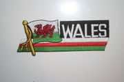 WALES COUNTRY FLAG WORD IRON ON PATCH CREST BADGE .. NEW