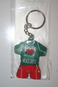 WALES FLAG SOCCER GREEN FOOTBALL JERSEY KEYCHAIN ... NEW
