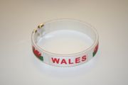 WALES WHITE COUNTRY FLAG FLEXIBLE BRACELET WRISTBAND .. NEW