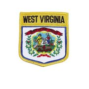 WEST VIRGINIA USA SHIELD FLAG IRON ON PATCH CREST BADGE 3 X 3 1/2 INCHES ... NEW