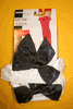 WHITE FINE THIGH HI STOCKINGS WITH RIBBON TOP AND BLACK BOW BY MUSIC LEGS 100-175 LBS...NEW