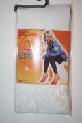 WHITE FOOTLESS TIGHTS WITH LACE BOTTOM BY ANGELINA... 100 - 175 LBS ...NEW