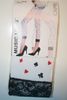 WHITE OPAQUE CARD SUIT PRINT LEGGINGS TIGHTS WITH BLACK LACE TRIM ... 100-175 LBS...NEW