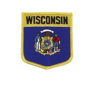 WISCONSIN USA SHIELD FLAG IRON ON PATCH CREST BADGE 3 X 3 1/2 INCHES ... NEW