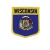 WISCONSIN USA SHIELD FLAG IRON ON PATCH CREST BADGE 3 X 3 1/2 INCHES ... NEW