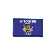 WISCONSIN USA STATE FLAG IRON ON PATCH CREST BADGE 2 1/8 X 3 1/4 INCHES ... NEW