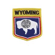 WYOMING USA SHIELD FLAG IRON ON PATCH CREST BADGE 3 X 3 1/2 INCHES ... NEW