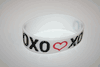 XOXO WHITE EXTRA WIDE 1" SILICONE TEXT BAND BRACELET WRISTBAND .. NEW