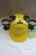 YELLOW PARTY DRINKING BEER SODA POP FAKE HARD HAT HELMET HOLDER .. NEW
