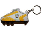 YOU ARE PURCHASING THIS BRASIL BRAZIL WHITE YELLOW CBF LOGO SOCCER SHOE CLEAT KEYCHAIN ... NEW