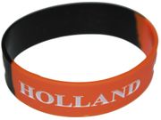 NETHERLANDS HOLLAND ORANGE BLACK KNVB LOGO THICK SILICONE BRACELET ... NEW