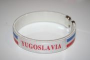 YUGOSLAVIA WHITE COUNTRY FLAG FLEXIBLE BRACELET WRISTBAND ... NEW