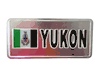 YUKON COUNTRY FLAG SILVER SMALL METALLIC LICENSE PLATE DECAL STICKER EMBLEM ...