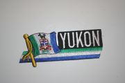 YUKON PROVINCIAL FLAG WORD IRON-ON PATCH CREST BADGE .. CANADIAN CANADA PROVINCE .. NEW