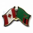 ZAMBIA / CANADA COUNTRY FLAG SMALL METAL LAPEL FRIENDSHIP PIN BADGE .. NEW