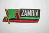 ZAMBIA COUNTRY FLAG WORD IRON ON PATCH CREST BADGE .. NEW